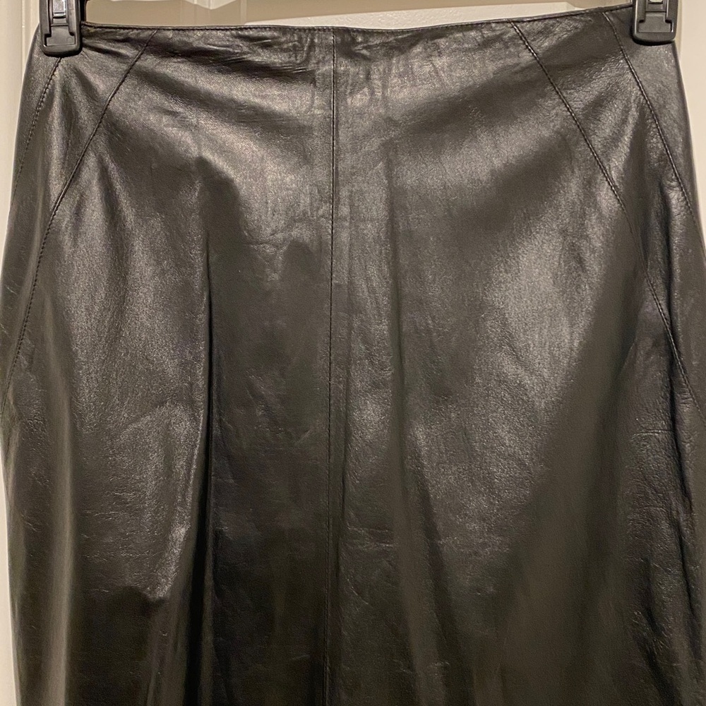 Ruth Wagner Vintage Black Lamb Skin Leather Skirt - Picture 6 of 12